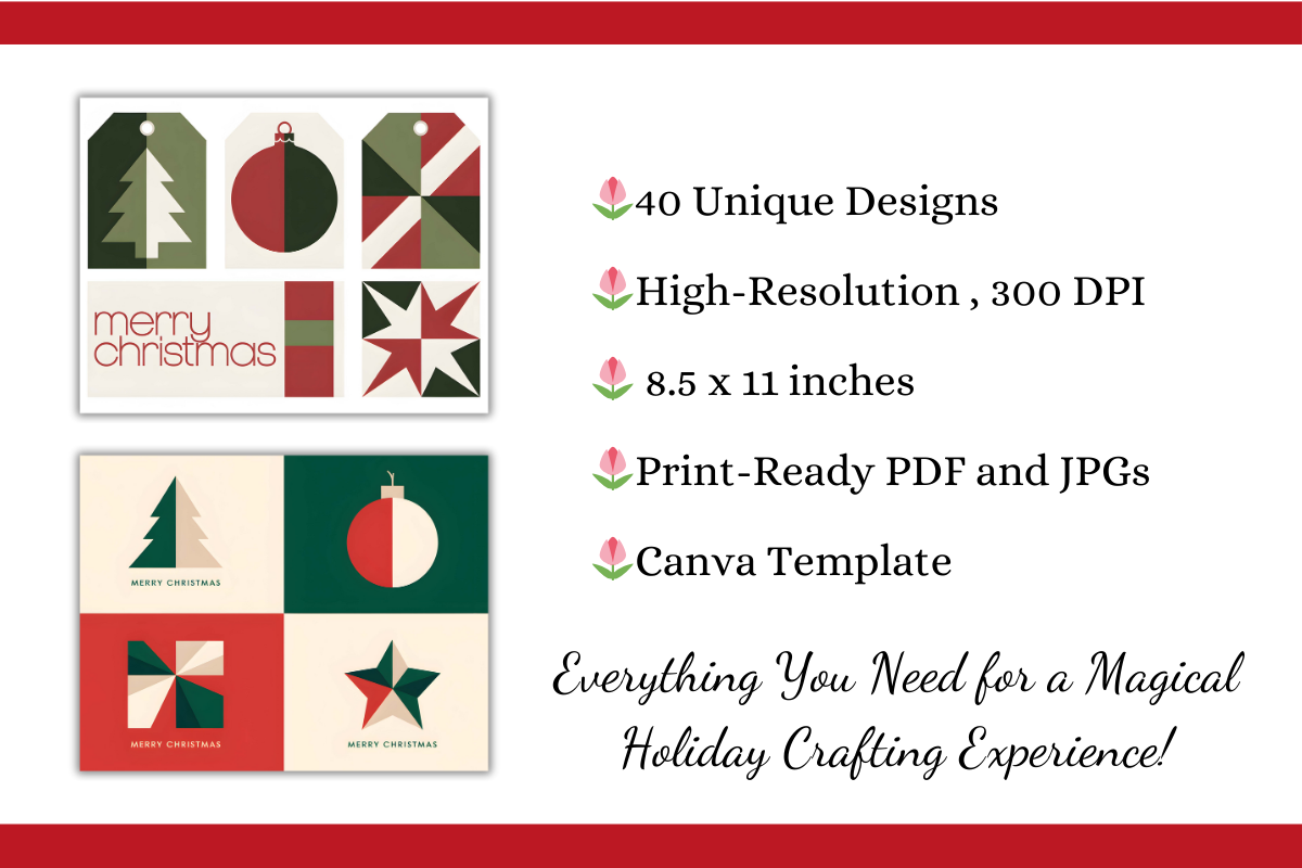 40 Christmas Gift Tag Printable Sheets